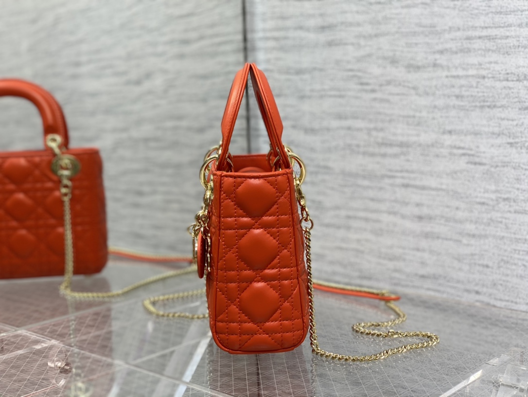 Mini Lady Dior Bag Red Cannage Lambskin